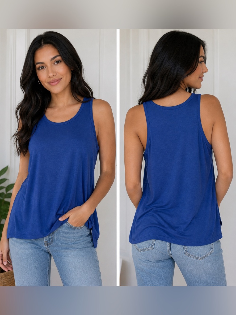 Cyrus Royal Blue Sleeveless Swing Tank